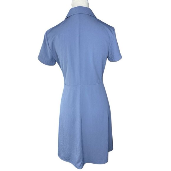 Everlane‎ Women's Dusty Blue The Japanese GoWeave Notch Shirt Dress 0/C34.75 - Picture 4 of 13